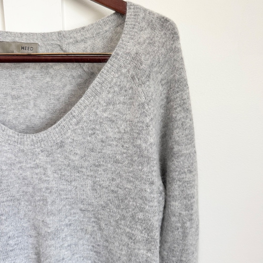 Heed Scoop Neck Rabbit Hair Blend Sweater Oversized Slouchy - Picture 2 of 10